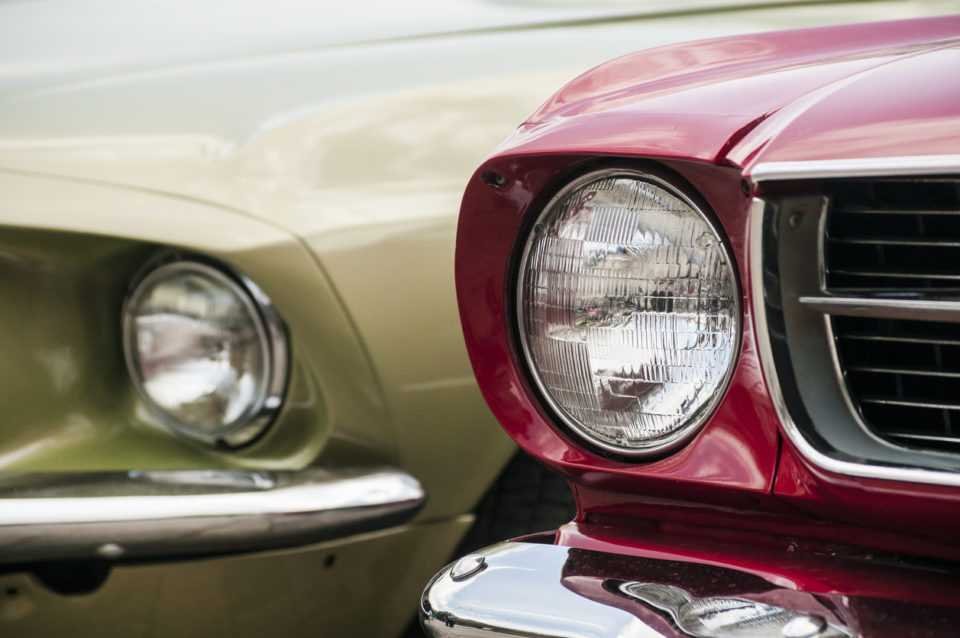 Vintage cars closeup