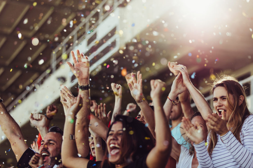 Football fans celebrating