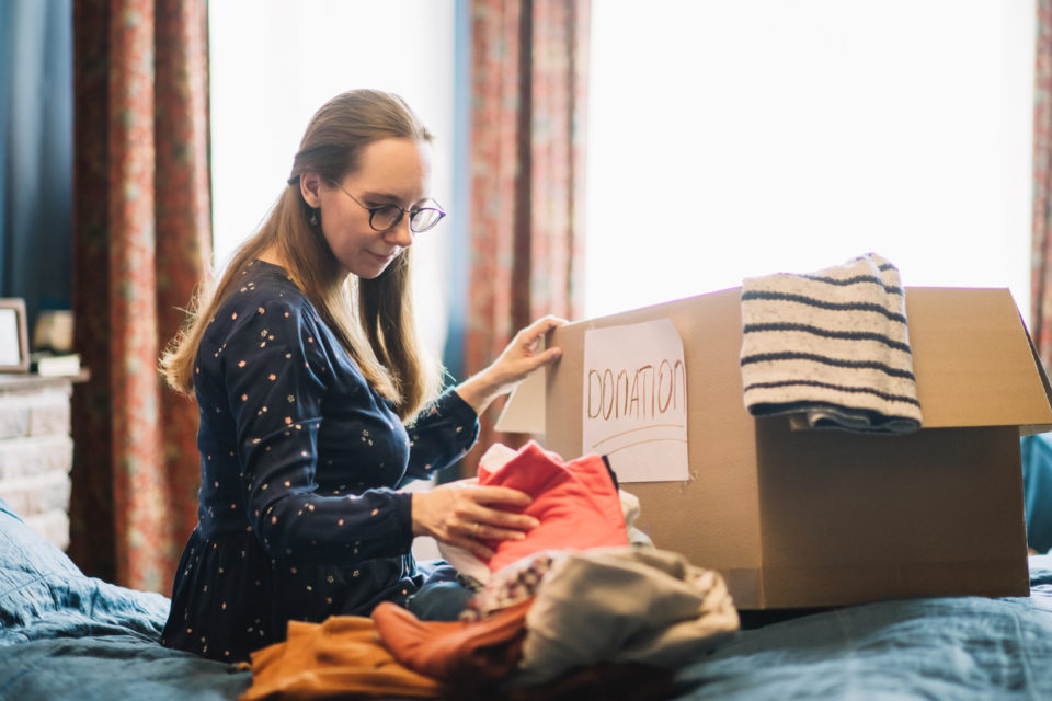 Woman organizing